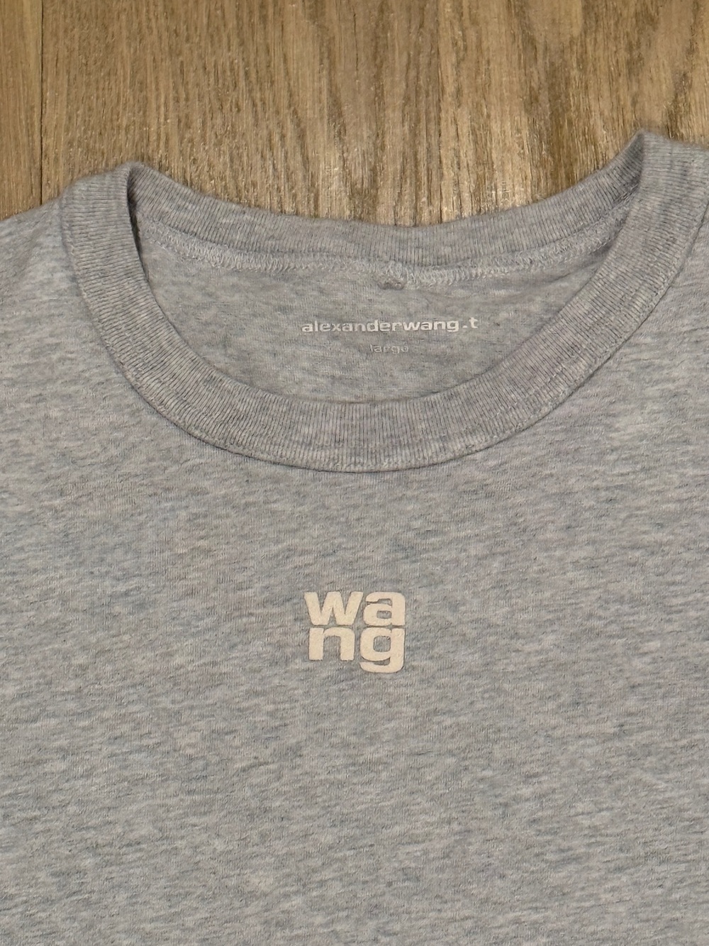 Alexander Wang Light Heather Gray Short Sleeve Logo Tee